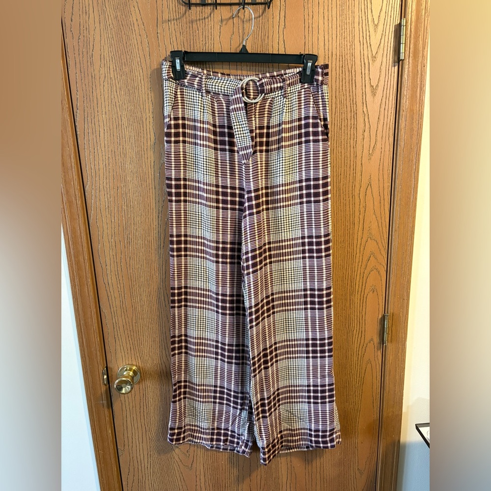 Funky Plaid Pants with Built in Belt